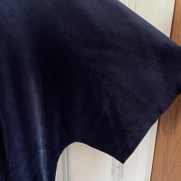 Anthropologie Velvet Jumpsuit Saturday Sunday Navy Blue Stretch V Neck. Pull On. - Picture 9 of 11